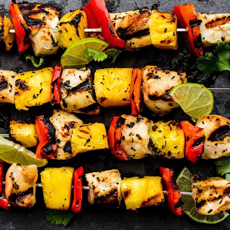 Spicy Pineapple Chicken Kebabs