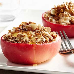 Granola Cream-Stuffed Apple