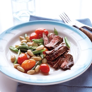 Skirt Steak with Warm Bean Salad